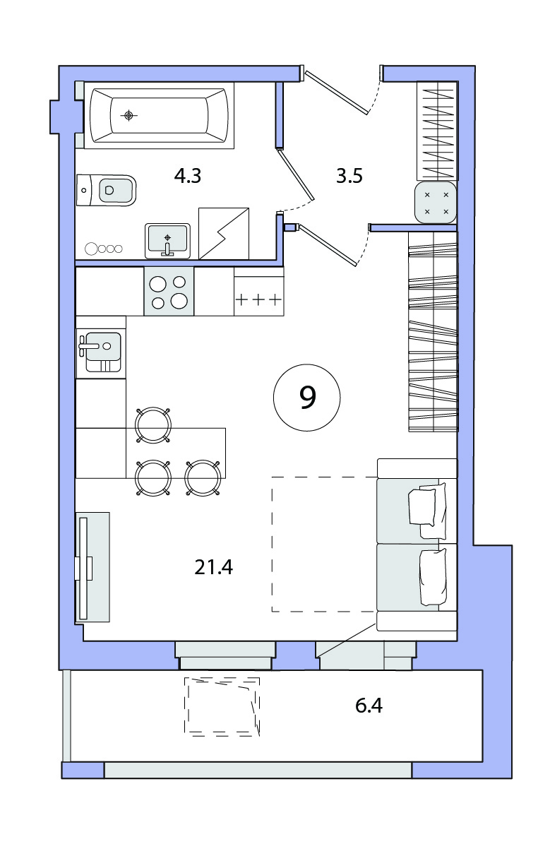 Планировка Студия