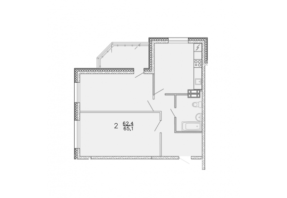 2-комнатная, 62.4 м², № 95 в Восточный