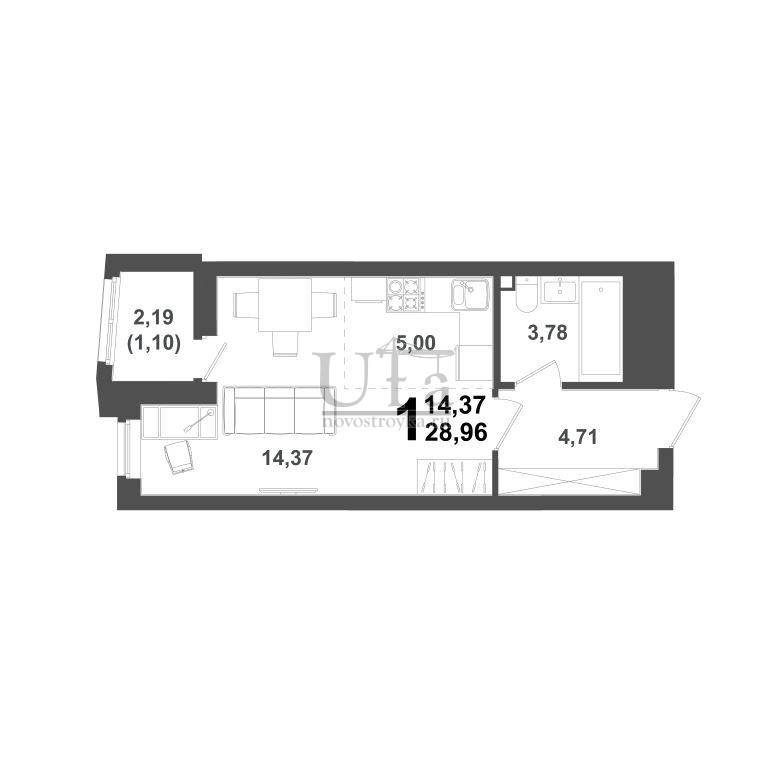 Планировка 1-комн.