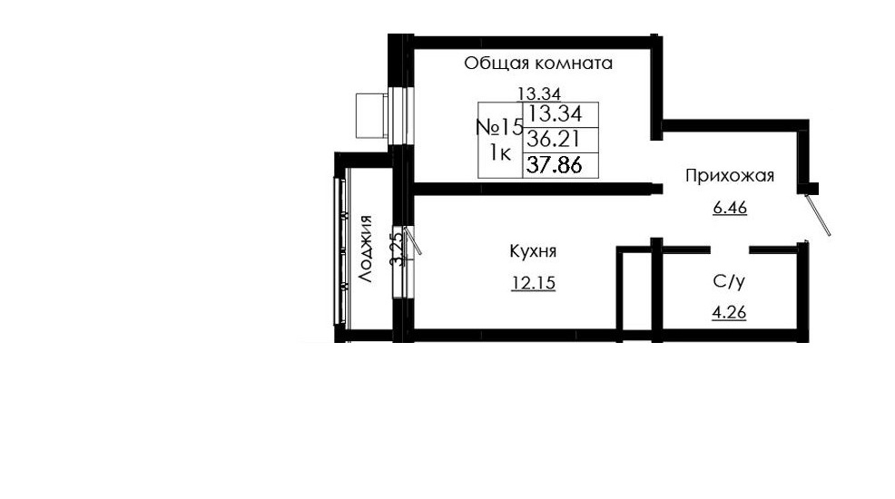 Планировка 1-комн. 1
