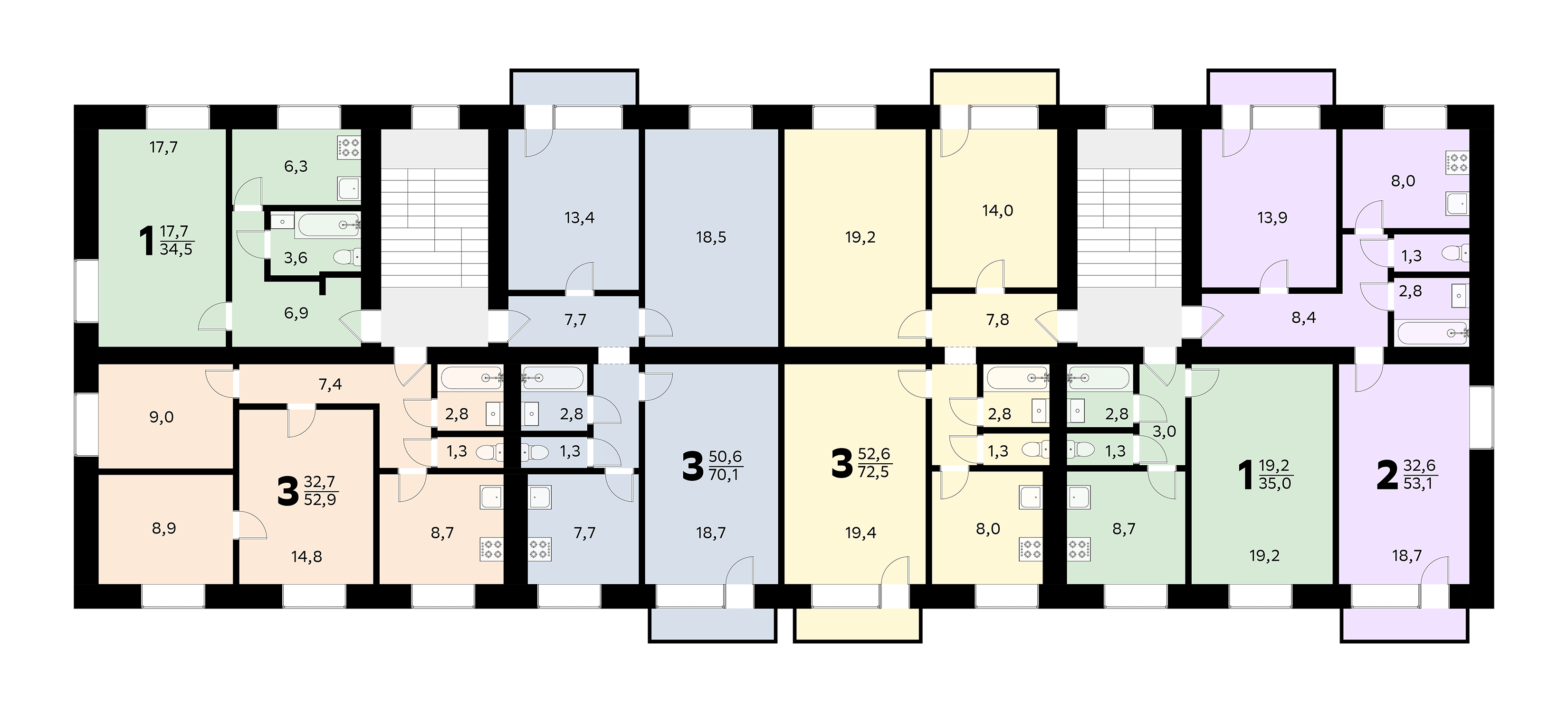 планировка квартир в кирпичных домах 14 этажей (100) фото