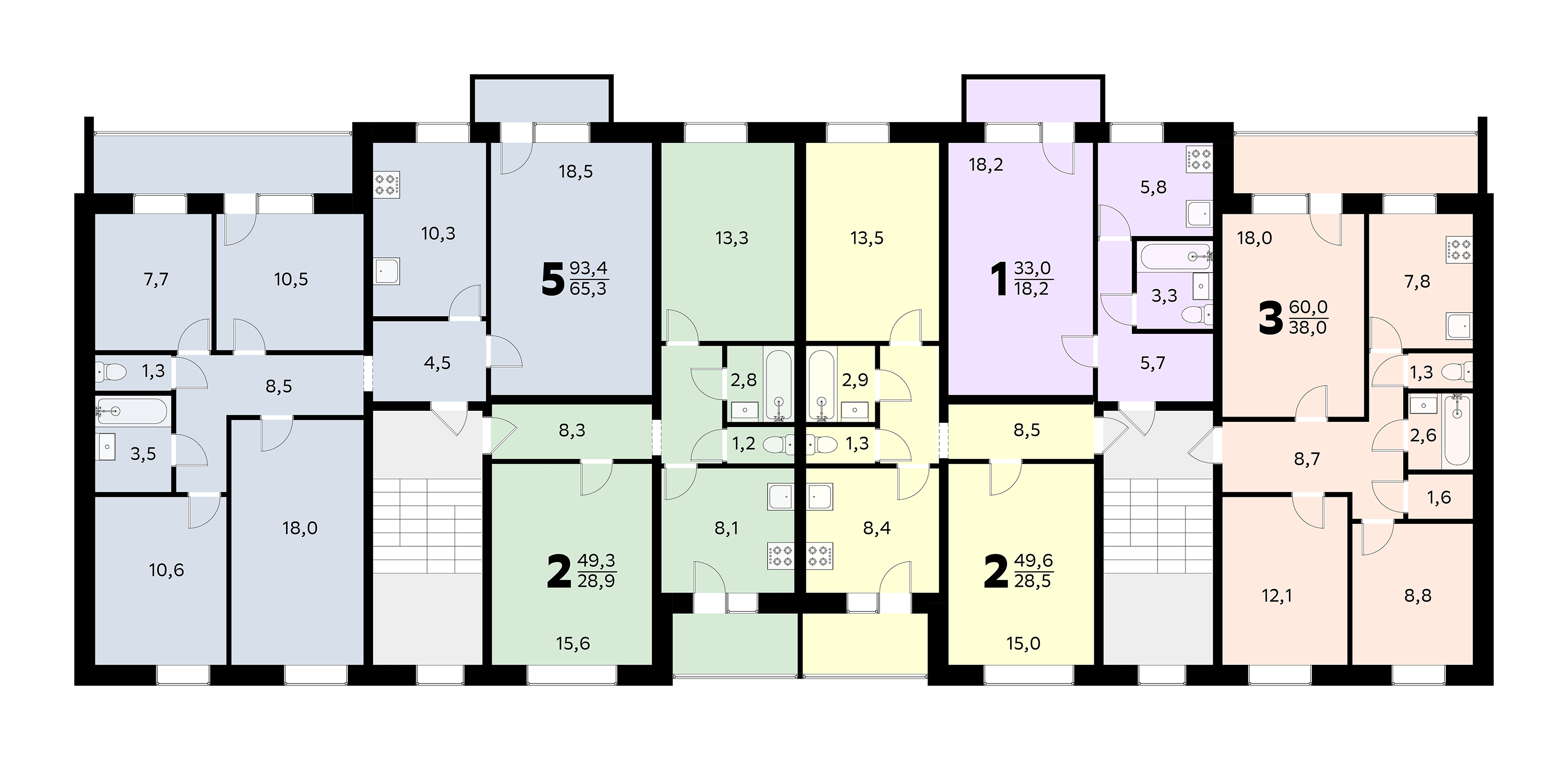 планировка квартир в домах серии 114 85 (100) фото