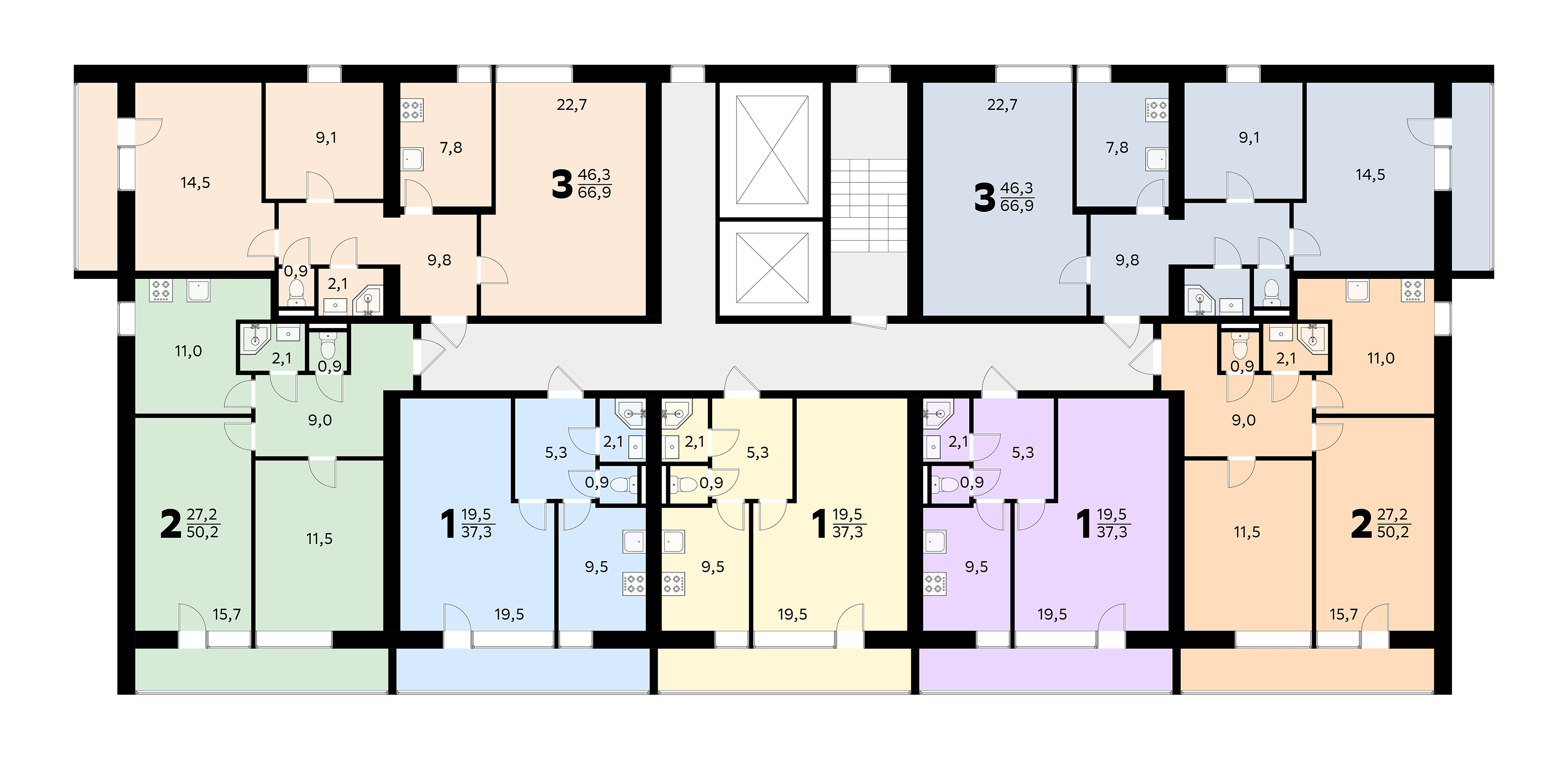 Блочные дома II, типовые планировки квартир II