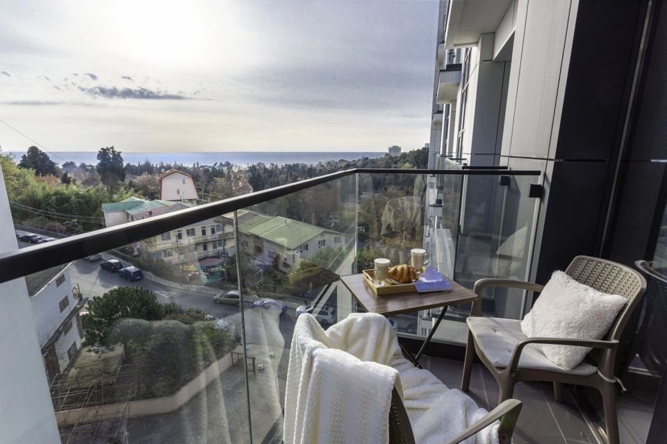 Стильная квартира с балконом и видом на море Фестивальный 