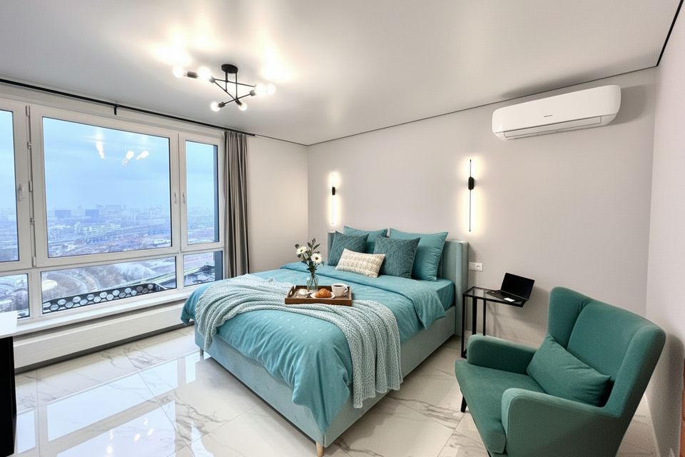 Квартира на высоком этаже с панорамным видом на Москву