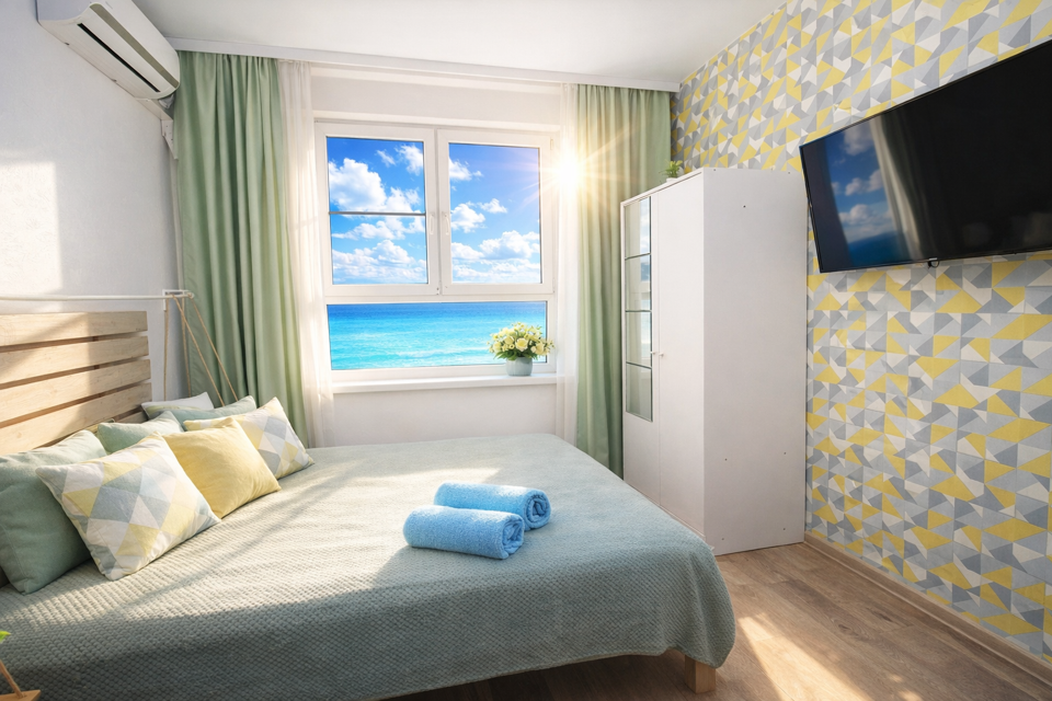 Студия с видом на море и бухту Новороссийска