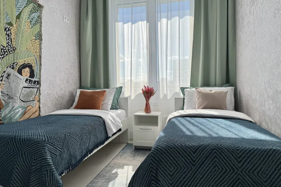 2-к. квартира, 42 м, 3 кровати