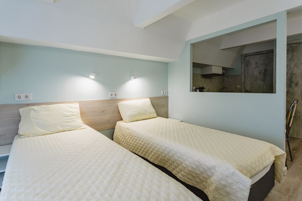 Уютная студия для 2- гостей с раздельными кроватями