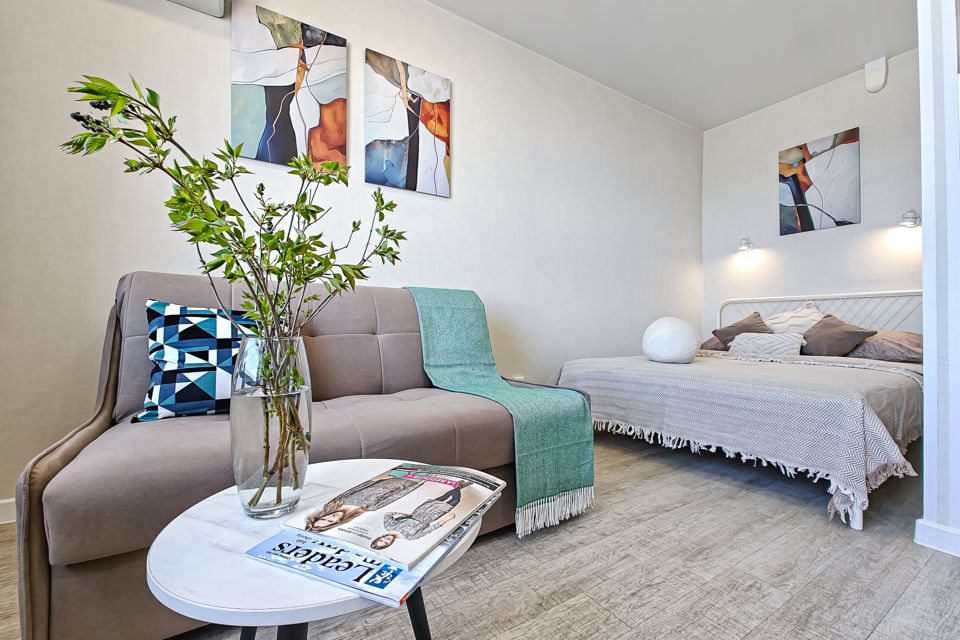 Уютная квартира с прекрасным видом на город.