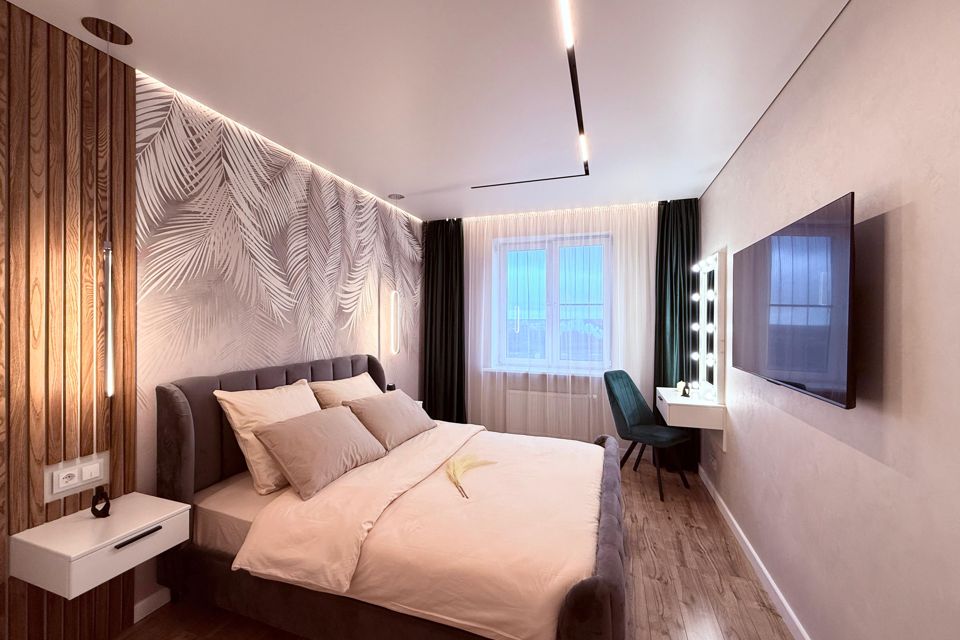 Двухкомнатная квартира с большой кухней-гостиной и камином