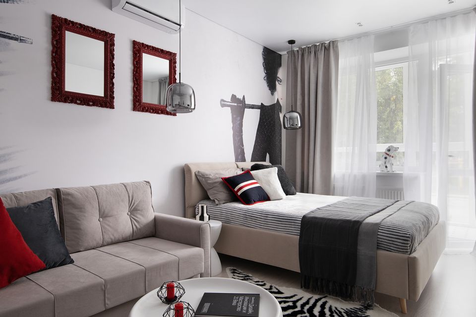 Студия Круэлла сети Apartic с балконом и кондиционером