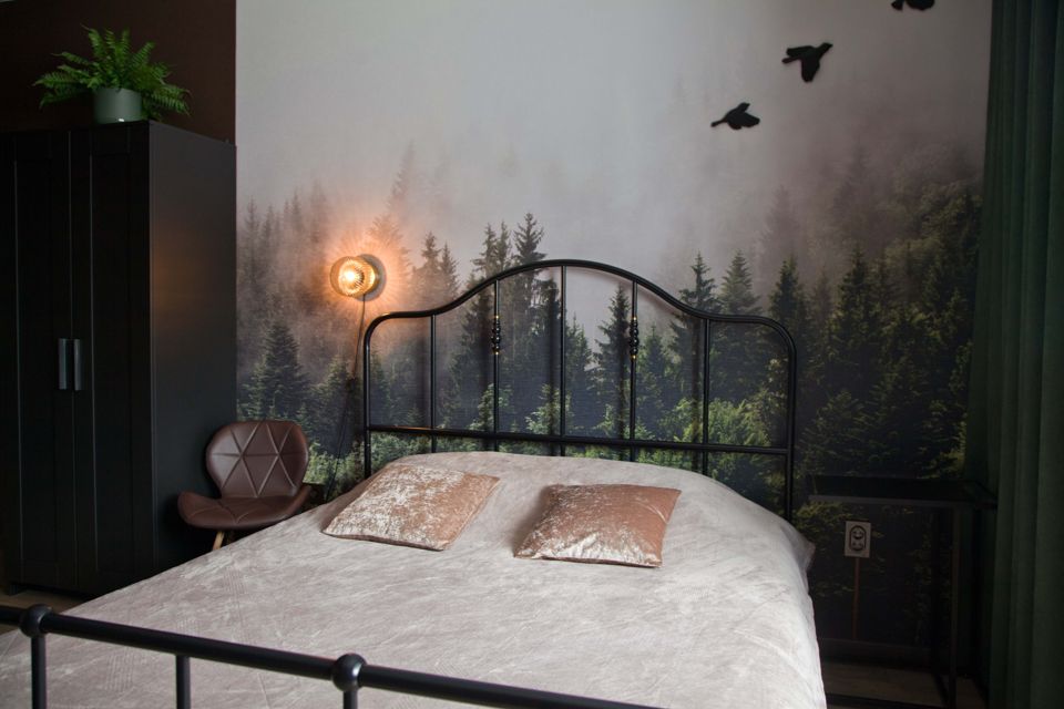 Студия в особенном стиле с видом на горы. 