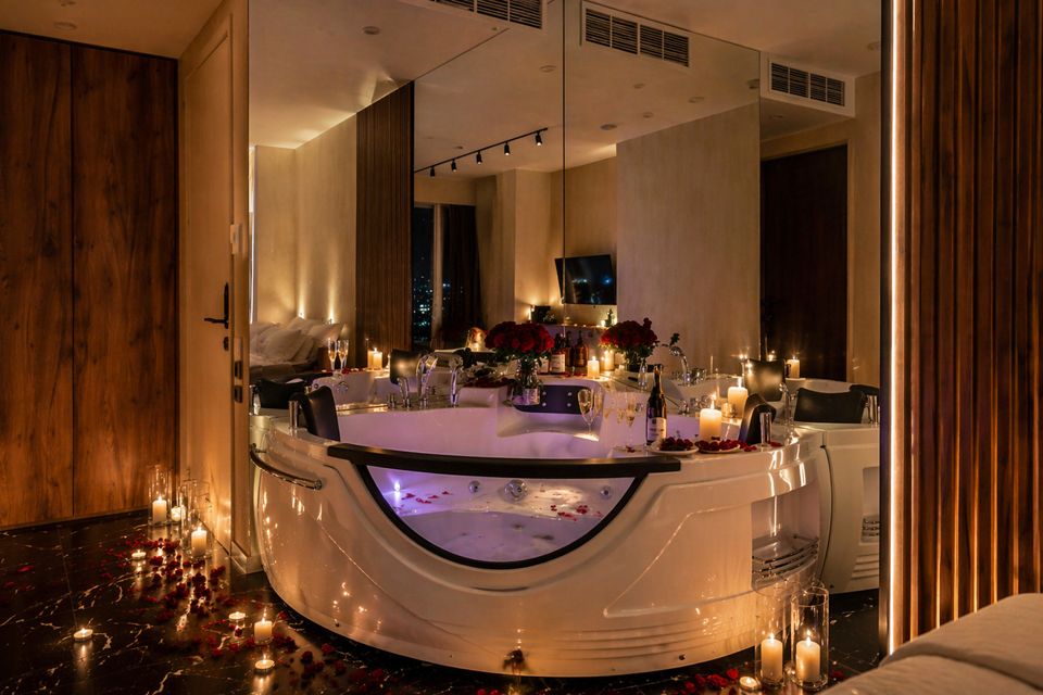 Панорамная студия с джакузи в башне ОКО  Москва-Сити