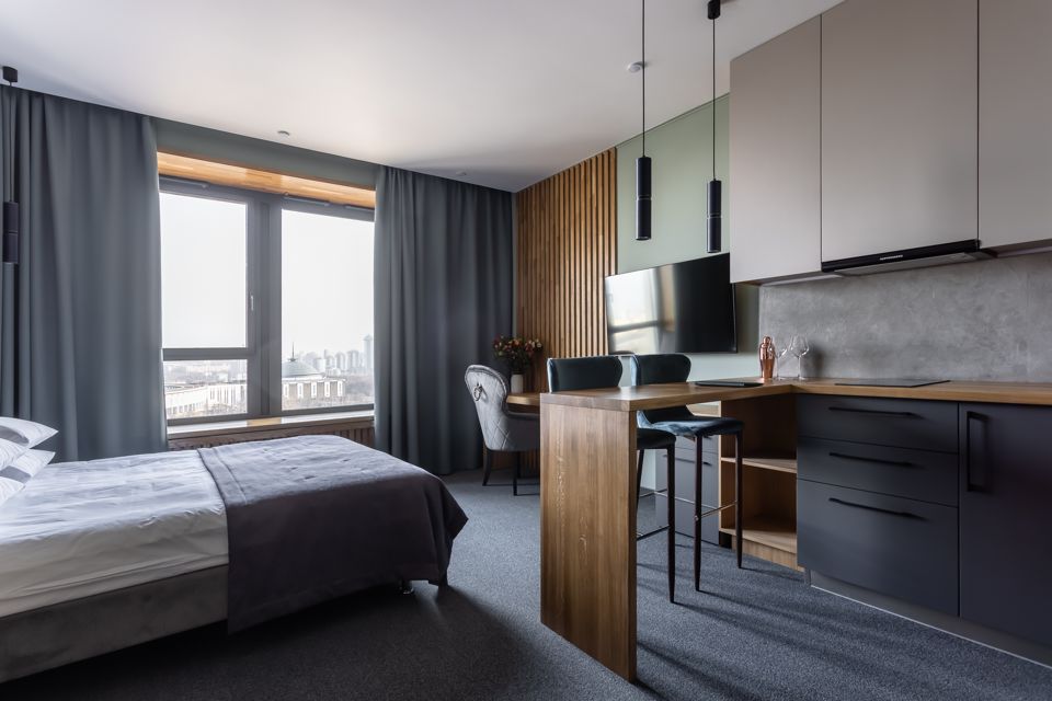 Уютная студия Делюкс с панорамным видом на Поклонную гору