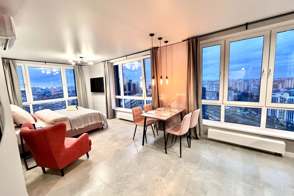 Квартира на 33 этаже с панорамным видом на Москву