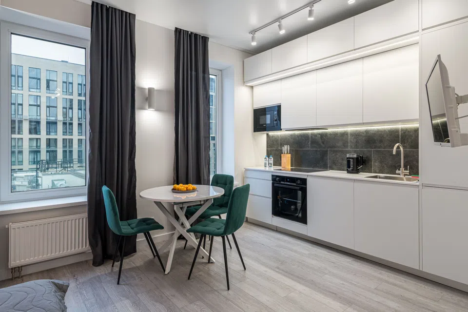 Апартаменты Flat Inn с видом на набережную у метро Технопарк