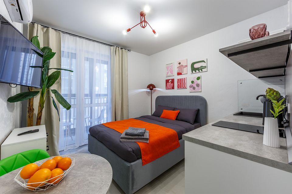 Дизайнерская студия с атмосферой отеля
