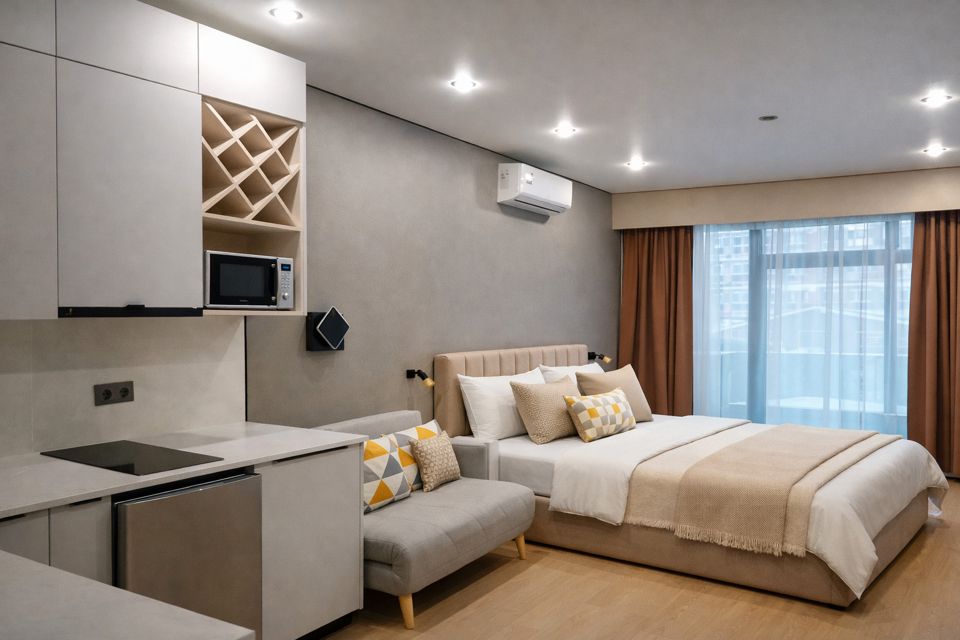 Стильная студия в центре Ялты с бассейном