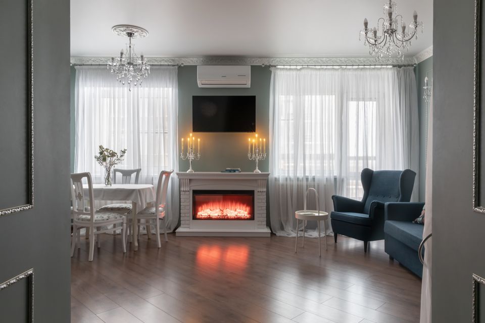 Квартира с сауной, камином в новом доме в центре Петербурга