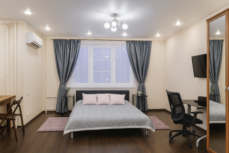 Просторная квартира-студия 50 м до 2 гостей