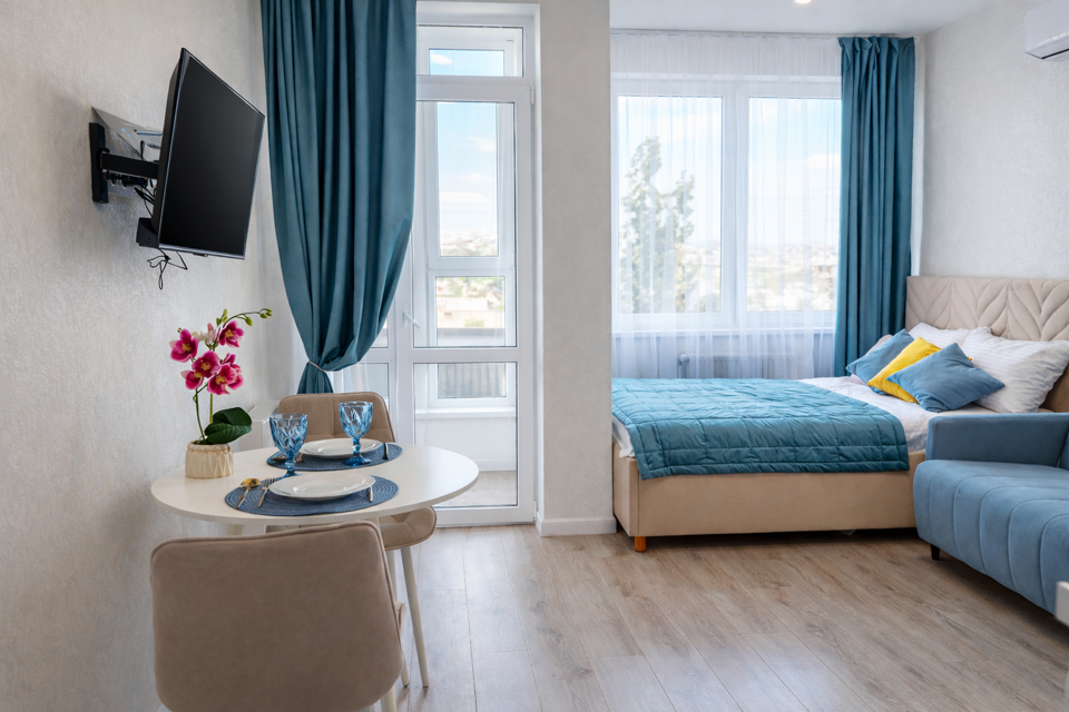 Студия на 4 гостей, удаленное заселение, Центральный район