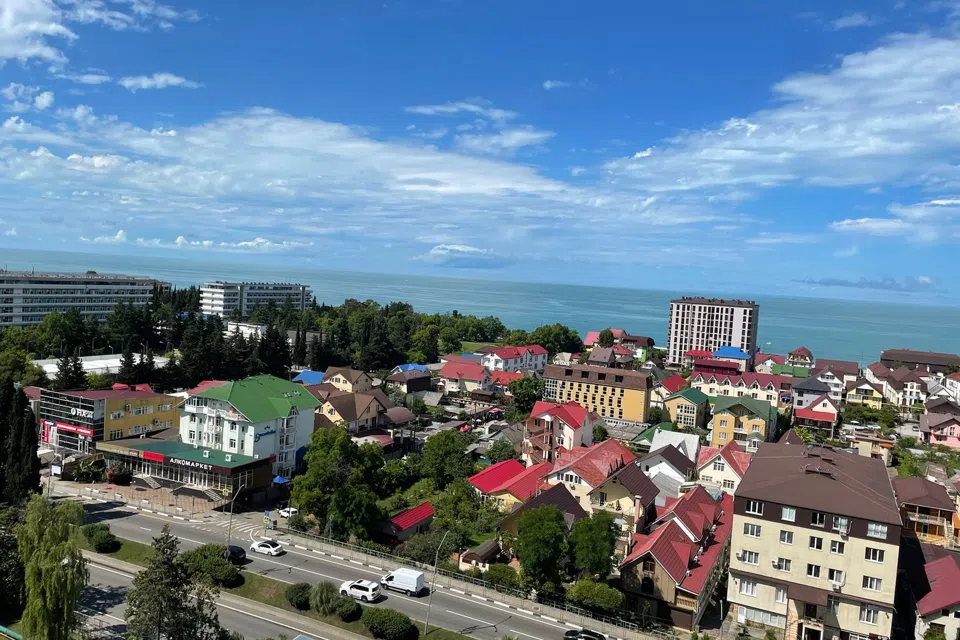 Студия с прямым видом на море недалеко от пляжа.