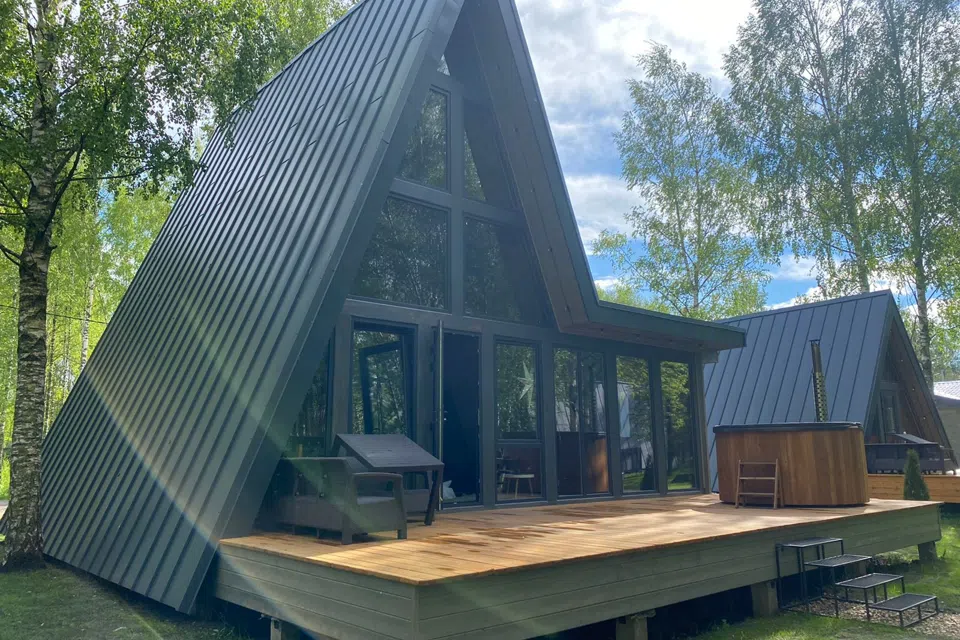 A-Frame 8 с купелью и баней
