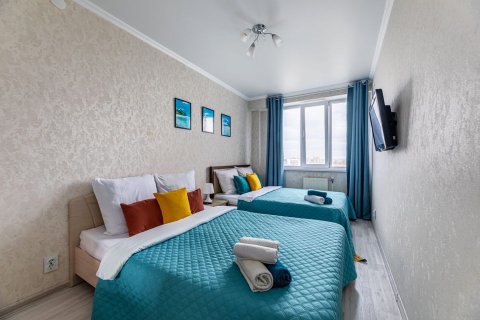 Уютная 2-х ком. квартира с 2-мя кроватями в 10 мин от Центра