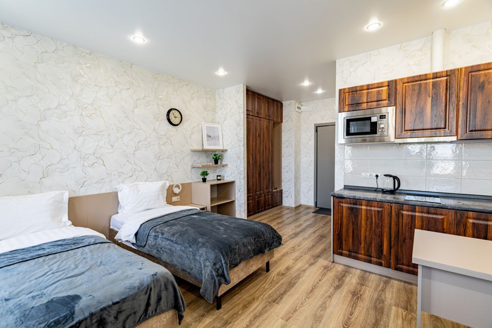 Уютная студия с двумя раздельными кроватями