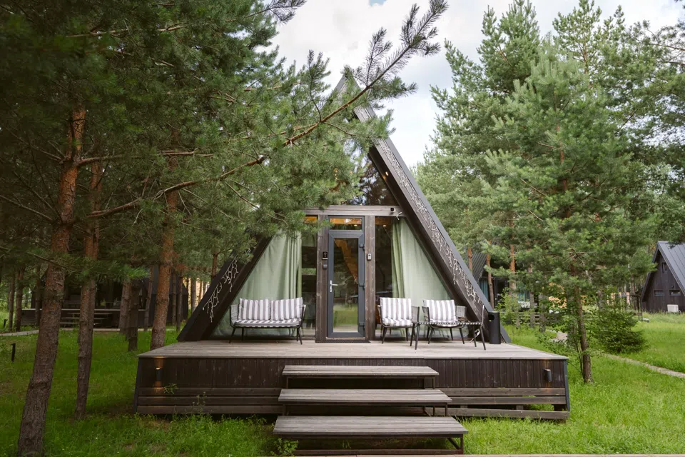 A-Frame 14 с террасой без купели