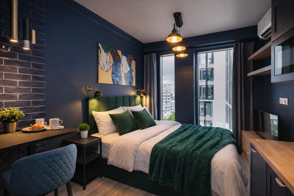 Шикарная студия с дизайнерским ремонтом