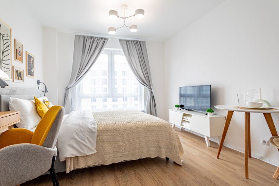 Студия с панорамным видом на Москву