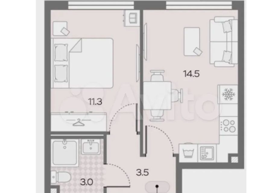 Сдаётся 1-комнатная квартира, 32.3 м²