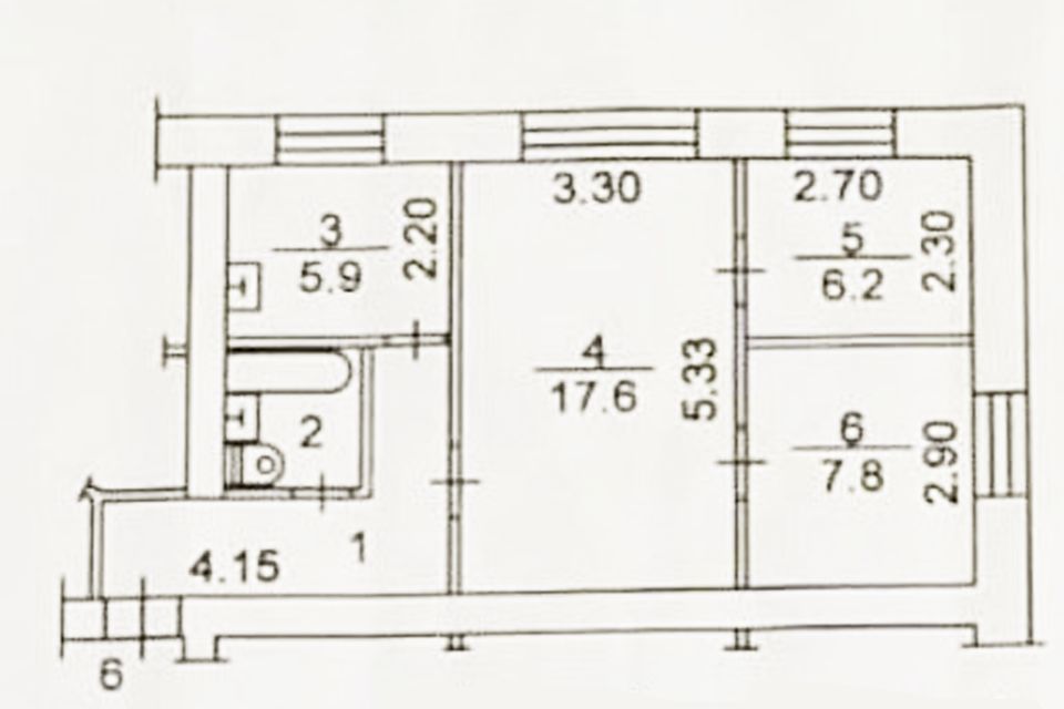 Сдаётся 3-комнатная квартира, 47.3 м²