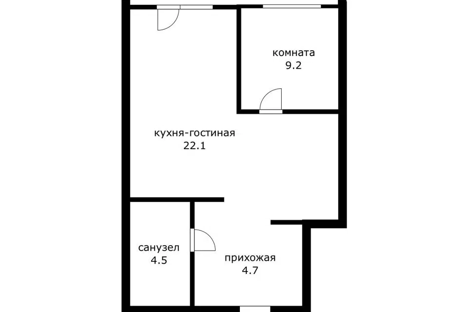 Сдаётся 1-комнатная квартира, 40.5 м²
