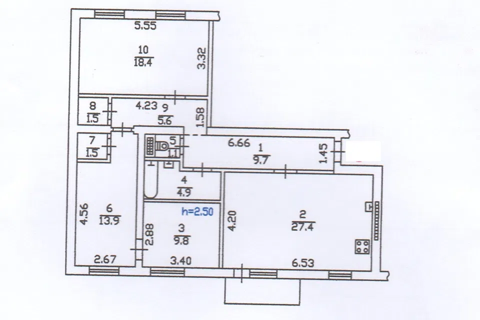Сдаётся 4-комнатная квартира, 94 м²