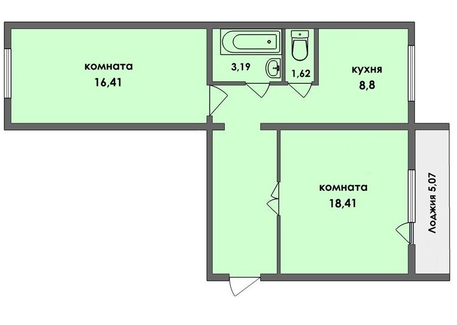 Сдаётся 2-комнатная квартира, 57 м²