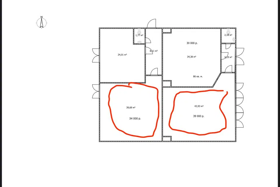 Сдаётся помещение своб. назначения, 78 м²