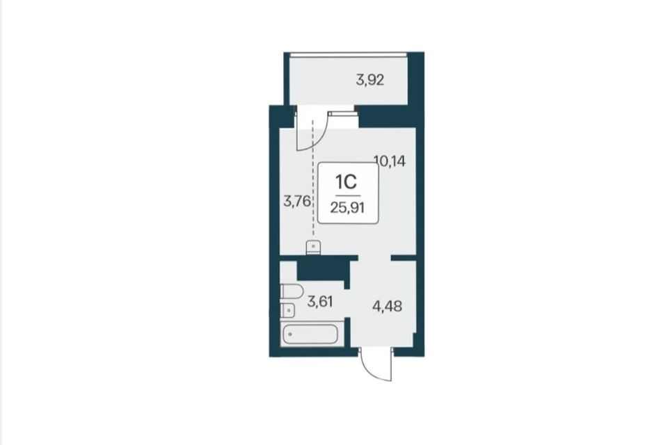 Сдаётся 1-комнатная квартира, 21.8 м²