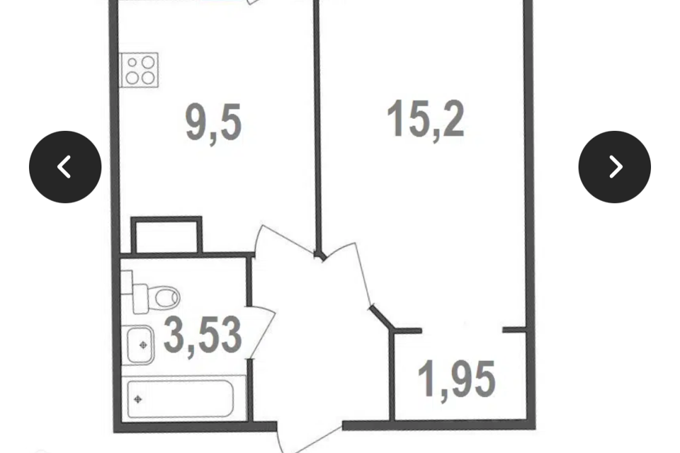 Сдаётся 1-комнатная квартира, 36 м²