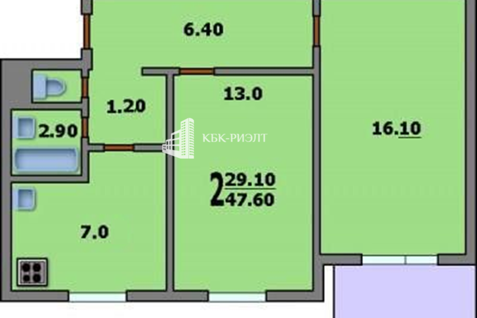 Сдаётся 2-комнатная квартира, 47.6 м²