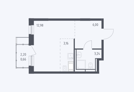 Сдаётся студия, 26 м²