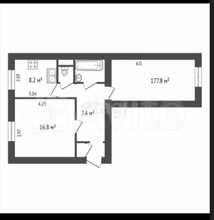 Сдаётся 2-комнатная квартира, 57 м²
