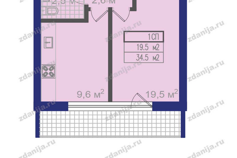 Сдаётся 1-комнатная квартира, 35 м²