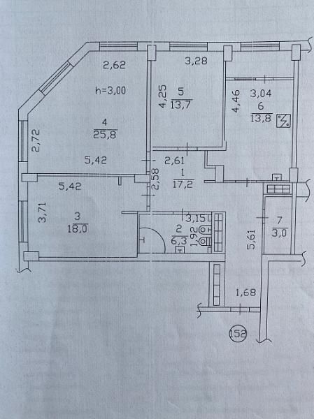 Сдаётся 3-комнатная квартира, 103 м²