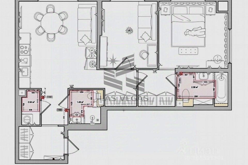 Сдаётся 3-комнатная квартира, 75 м²