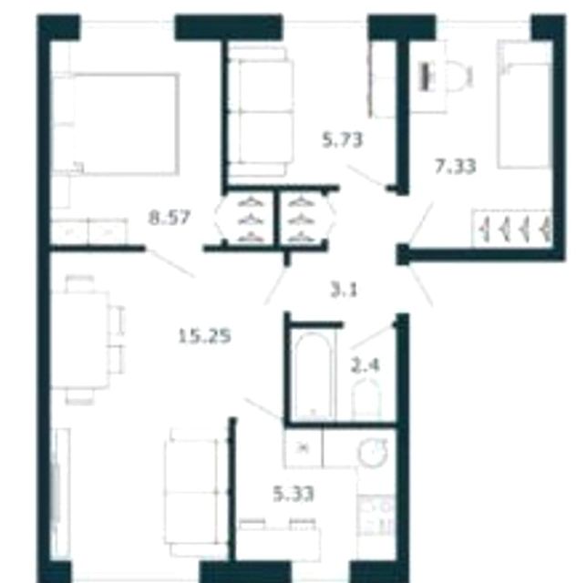 Сдаётся 4-комнатная квартира, 48.8 м²