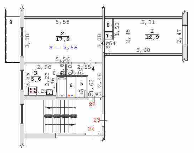 Сдаётся 2-комнатная квартира, 44 м²