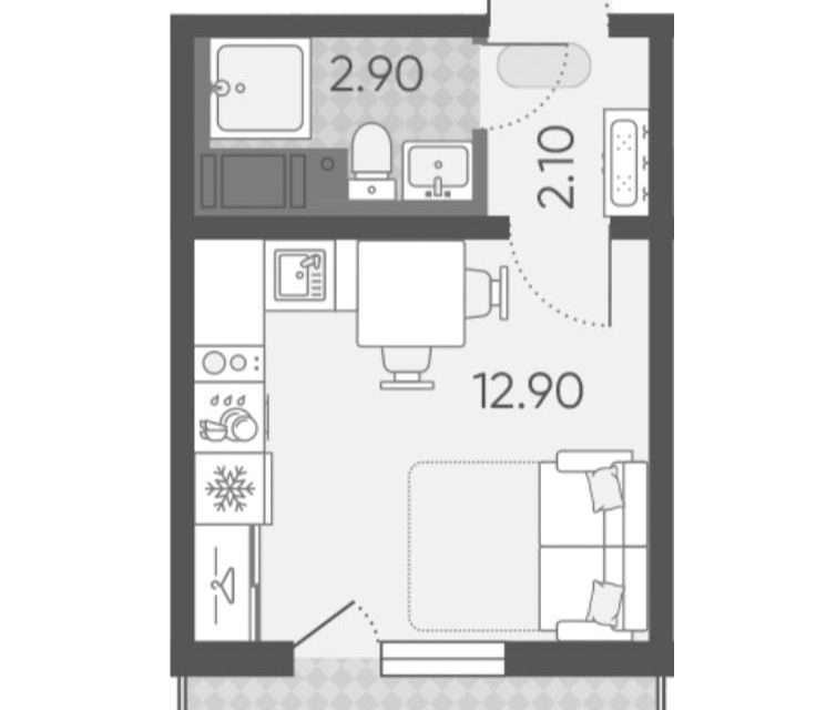 Сдаётся студия, 19 м²