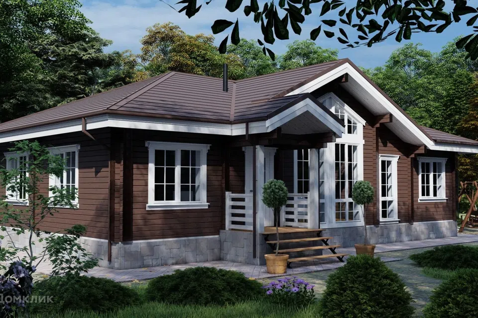 Проект дома Окский из материала Клееный брус площадью
       120,1 м²,
       4 спальни,
       1 этаж